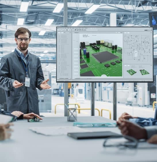 Advanced PCB design and electronics modeling with MKIS software at HostGURU conference.